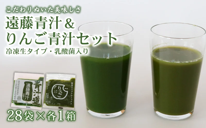 遠藤青汁とりんご青汁 【生】 冷凍 各28袋×2種セット 計5.6kg( 100g × 56袋 ) | 健康 美容 乳酸菌 国産 ケール ビタミン ミネラル 食物繊維 冷凍 ロングセラー お試し青汁 遠藤青汁 新鮮 高知県 南国市