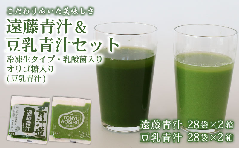 遠藤青汁 2箱 と豆乳青汁 2箱 【生】 冷凍 | 健康 美容 乳酸菌 国産 ケール 大豆 ビタミン ミネラル 食物繊維 冷凍 ロングセラー お試し青汁 遠藤青汁 新鮮 高知県 南国市