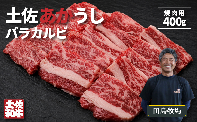 土佐 あかうし 赤牛 赤身 バラカルビ 焼肉用 400g | 和牛 あか牛 アカウシ 牛肉 希少 ブランド 国産 プレゼント ギフト 冷凍 贈答 高知県 南国市