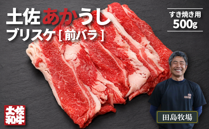 土佐 あかうし 赤牛 赤身 ブリスケ(前バラ)  すき焼き用 500g | 和牛 あか牛 アカウシ 牛肉 希少 ブランド 国産 プレゼント ギフト 冷凍 贈答 高知県 南国市