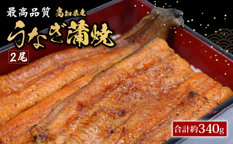 うなぎ蒲焼 約170g×2尾 高知県産 最高品質 合計約340g たれ 山椒 国産 鰻 かば焼 土佐焼 うな丼 うな重 高知県 南国市