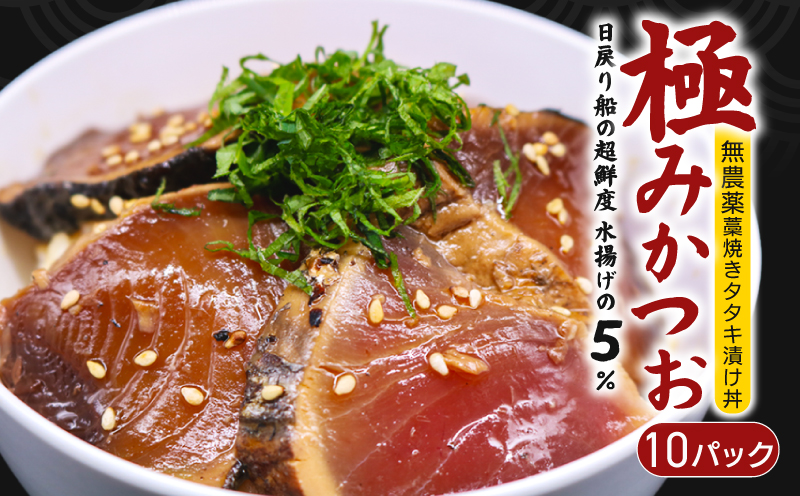 極みかつおタタキ漬け丼 10パック 極み かつおタタキ 藁焼き 漬け丼 漬け丼の素 冷凍 高知 鰹 タタキ 藁焼きタタキ 柚子 ゆず 日戻り船 鮮度自慢 産地直送 高知県 南国市