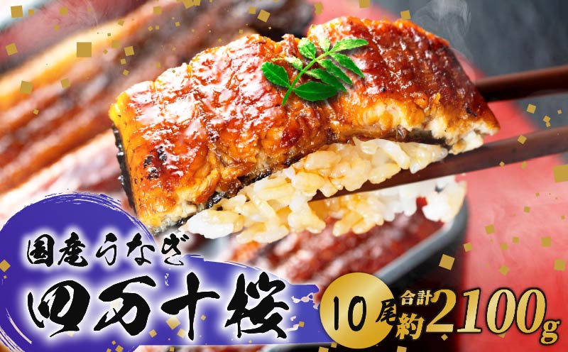 【通常用】極上国産うなぎ四万十桜 蒲焼き約210g×10尾 | うなぎ 鰻 蒲焼き 国産 四万十鰻 白焼き 調理済み タレ付き ギフト（お歳暮/お正月）高級 お取り寄せ グルメ 食べ比べ 冷凍