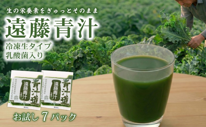 遠藤青汁 お試し セット 【生】 冷凍 7袋 700g ( 100g × 7袋  ) | 健康 美容 乳酸菌 国産 ケール ビタミン ミネラル 食物繊維 冷凍 ロングセラー お試し青汁 遠藤青汁 新鮮 高知県 南国市