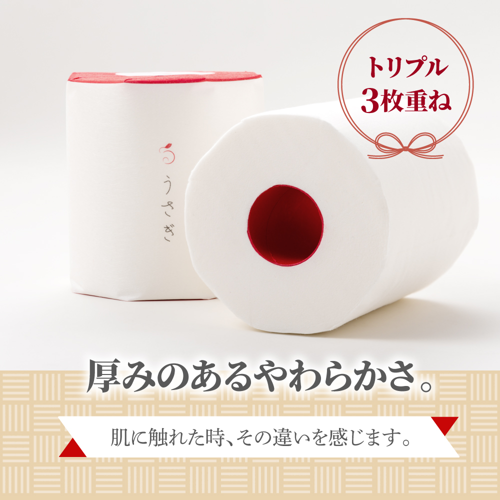 【望月製紙】トイレットペーパー 無香料 うさぎ2ロールギフトボックス 高級 トリプル(3枚重ね) 22ｍ やわらか 箱入り 贈答 プレゼント ギフト お祝い【望月製紙株式会社】 [BQAR005]
