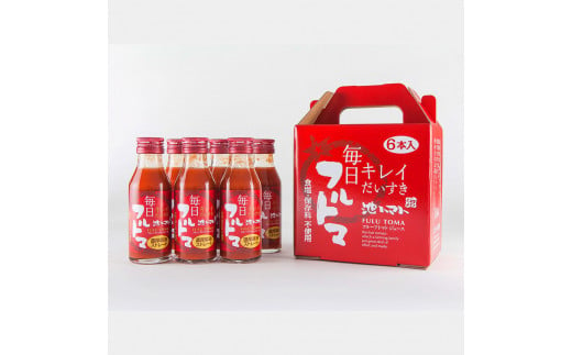 定期便3ヶ月 毎日フルトマ レッド 100ml 6本箱入 池トマト 1本に約5個分のフルーツトマト トマトジュース 食塩無添加 糖度8度以上 定期コース 3回 ドリンク 飲み物 健康 お取り寄せ