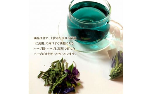 ＜6回定期便＞ ハーブ仁淀川産 自然栽培ハーブ 高知ブルース ハーブティー ティーバッグタイプ 7袋入り×2個セット