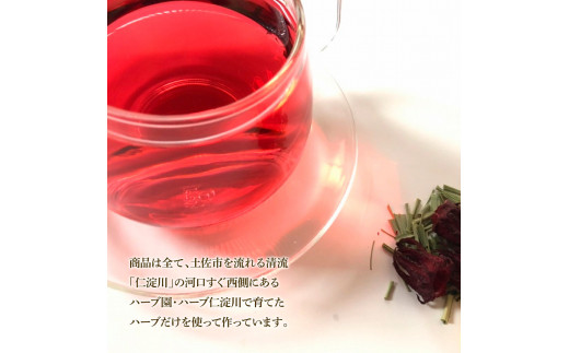 ＜3回定期便＞ ハーブ仁淀川産 自然栽培ハーブ トロピカルブレンド プレーン ハーブティー ティーバッグタイプ 7袋入り×2個セット