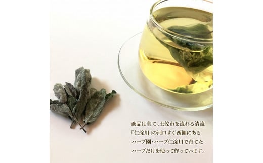 《6ヵ月定期便》ハーブ仁淀川産 自然栽培ハーブ アップルミント ハーブティー ティーバッグタイプ ７袋入り×2個セット