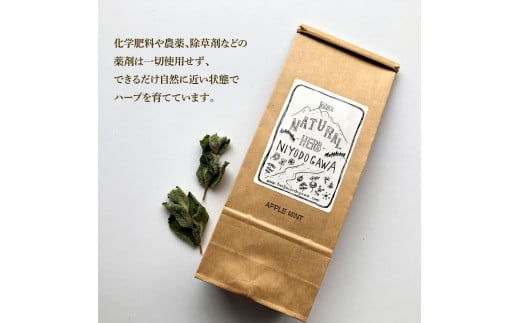 ハーブ仁淀川産 自然栽培ハーブ アップルミント ハーブティー ティーバッグタイプ ７袋入り×2個セット 