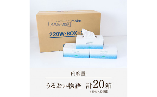 うるおい物語 220組 20箱入りボックスティッシュ