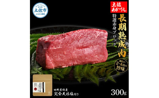 特選 赤身ブロック 土佐あかうし 長期熟成肉 300g 田野屋銀象 完全天日塩付き 赤身 牛肉 ブロック 肉 お肉 和牛 国産 牛 熟成肉 ブロック肉 豪華 贅沢 真空パック 冷凍配送