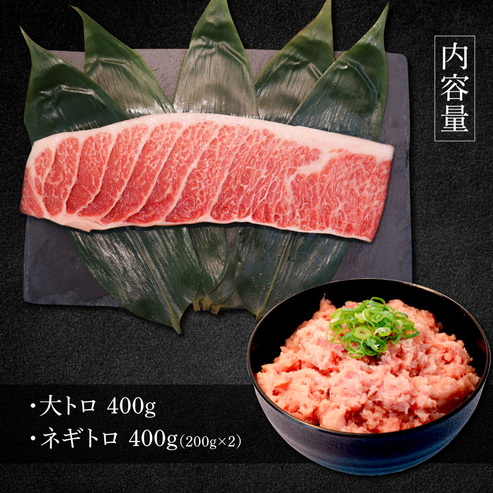 本鮪 大トロ400g ネギトロ400g(200g×2) ねぎとろ マグロ まぐろ 大とろ 本まぐろ 天然 刺身 刺し身 魚 海鮮 魚介 海鮮丼 ネギトロ丼 お寿司 おかず おつまみ 惣菜 簡単 時短
