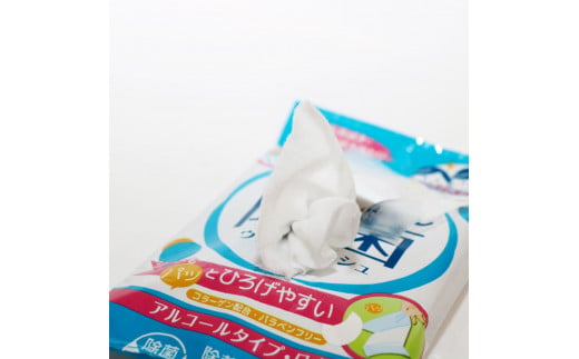 かんたん除菌ウエットティッシュ アルコールタイプ 20枚入り×3P×3セット(合計9個) 