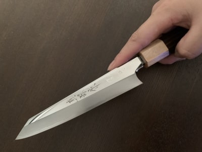 切付型ペティ包丁鏡面150ミリ銀３鋼