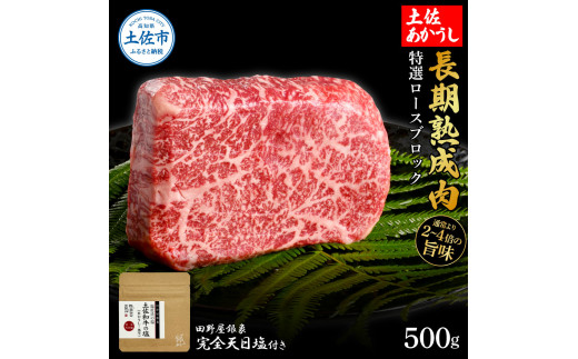 特選 ロースブロック 土佐あかうし 長期熟成肉 500g 田野屋銀象 完全天日塩付き ロース 牛肉 ブロック 肉 お肉 和牛 国産 牛 熟成肉 ブロック肉 豪華 贅沢