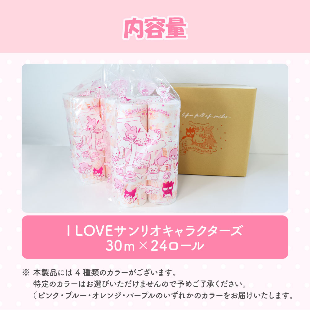 トイレットペーパー ダブル I LOVE サンリオ キャラクターズ 24ロール キャラ 30mダブル×24ロール かわいい 可愛い キャラクター【ハヤシ商事株式会社】 [BQAD009] 