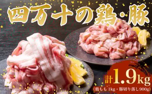 【四万十ブランド】 鶏肉 と 豚肉 の セット 計1.9kg ( 鶏もも肉 1kg と 豚肉 スライス 900g ) | 四万十ポーク スライス 四万十鶏 鶏モモ セット 豚肉 豚バラ肉 小分け 小間切れ 切り落とし 冷凍 真空パック 簡単 調理 細切れ 切身 カット済み 鳥肉 とりにく 鶏もも モモ肉 ブランド 唐揚げ 煮物 鍋 チキン 南蛮 肉 高知県 須崎市 TM053