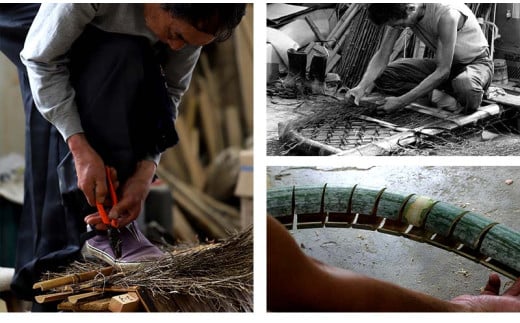 竹垣（虎竹角袖垣）幅54cm 竹製品 インテリア DIY ガーデニング 置物 工芸 和風 TT109