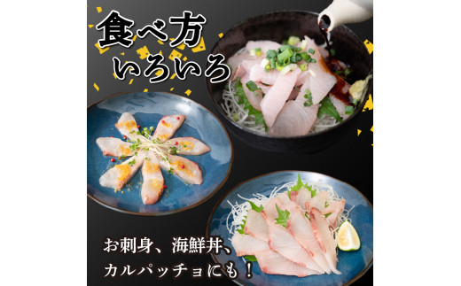 【急速冷凍】 鮮度抜群！カンパチ80g 3枚セットと塩1袋 NS024 勘八 環八 かんぱち カンパチ 塩 海鮮 魚介 瞬間 冷凍 高知県 須崎市