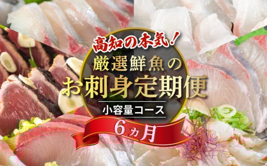 刺身 定期便 6ヶ月 小容量 コース 小島水産 がお届けする！ 美味しい お刺身 ( 鮮魚 下処理済 ) 産地直送 半年 新鮮 6回 （ ブリ かつおタタキ タイ カンパチ 鰤 鰹 真鯛 環八 魚 海鮮 鮮魚 刺身 タタキ ） おさかなのまち すさき 海鮮 鮮度 少人数 人気 高知県 須崎市 KS30000-t