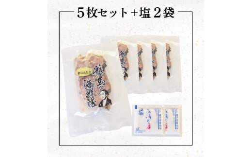 【急速冷凍】鮮度抜群！かつおのタタキ100g 5枚セットと塩2袋 鰹 タタキ かつお 塩 海鮮 魚介 瞬間冷凍 高知県 須崎市