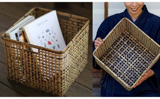 虎竹 スクエア バスケット ( リビング 四角 ) TT084
