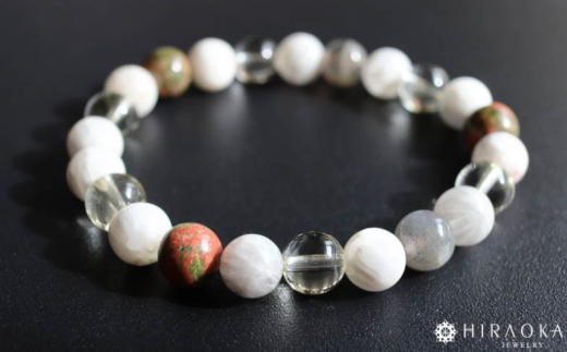 身体健全パワーストーンブレスレット(健康01)･8mm玉 (17.6cm)