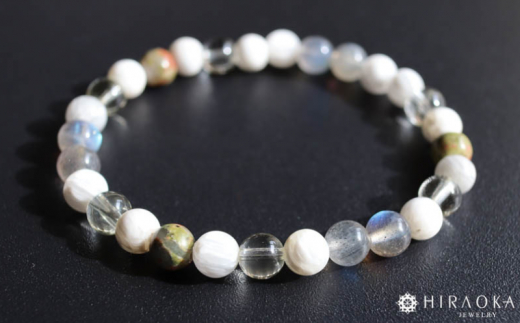 身体健全パワーストーンブレスレット(健康01)･6mm玉 (17.4cm)