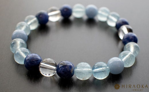 恋縁結びパワーストーンブレスレット男性用(縁結び03)･8mm玉 (18.4cm)