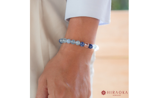 恋縁結びパワーストーンブレスレット男性用(縁結び03)･8mm玉 (18.4cm)