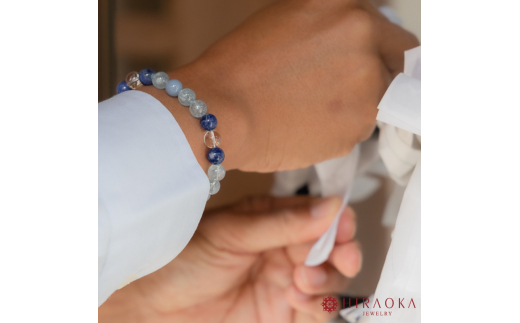 恋縁結びパワーストーンブレスレット男性用(縁結び03)･8mm玉 (17.6cm)