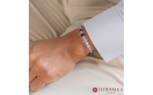 恋縁結びパワーストーンブレスレット男性用(縁結び03)･6mm玉 (20.4cm)