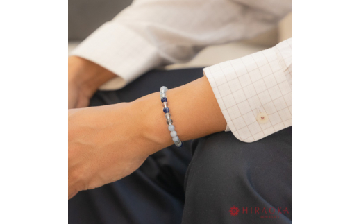 恋縁結びパワーストーンブレスレット男性用(縁結び03)･6mm玉 (20.4cm)