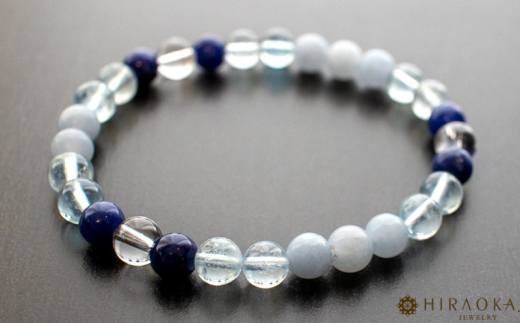 恋縁結びパワーストーンブレスレット男性用(縁結び03)･6mm玉 (19.2cm)