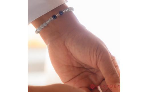 恋縁結びパワーストーンブレスレット男性用(縁結び03)･6mm玉 (18.6cm)