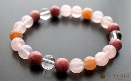 恋縁結びパワーストーンブレスレット女性用(縁結び02)･8mm玉 (21.6cm)