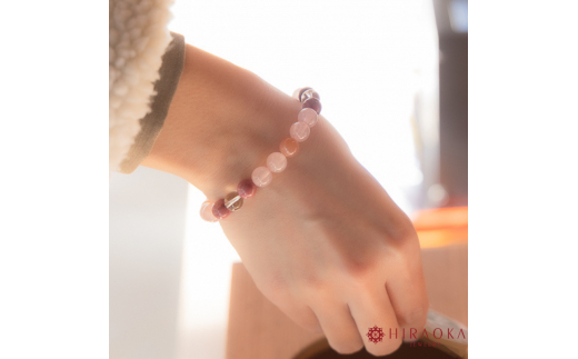  恋縁結びパワーストーンブレスレット女性用(縁結び02)･8mm玉 (17.6cm)