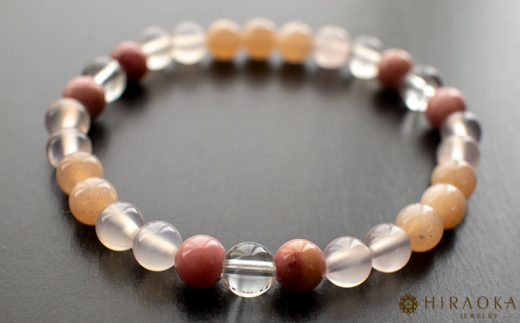 恋縁結びパワーストーンブレスレット女性用(縁結び02)･6mm玉 (19.2cm)