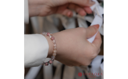 恋縁結びパワーストーンブレスレット女性用(縁結び02)･6mm玉 (16.8cm)