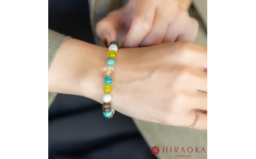 試験当日に最高の状態へ！トントン拍子で逆転合格パワーストーンブレスレット(合格祈願03)･8mm玉 (21.6cm)