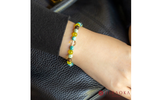 試験当日に最高の状態へ！トントン拍子で逆転合格パワーストーンブレスレット(合格祈願03)･6mm玉 (20.4cm)