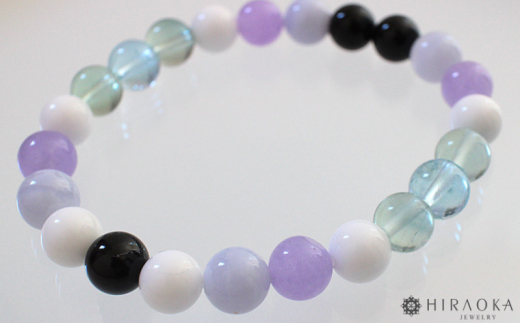 面倒な人間関係で悩まないための対人運パワーストーンブレスレット(対人03)･8mm玉 (21.6cm)