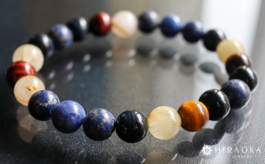 富と収入UPパワーストーンブレスレット(金運03)･8mm玉 (17.6cm)