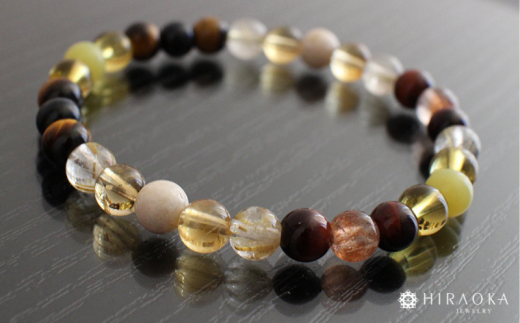 最強金運 集大成パワーストーンブレスレット(金運01)･6mm玉 (18.6cm)