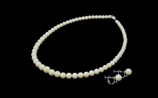 白サンゴ フォーマルネックレス・イヤリングセット TP053