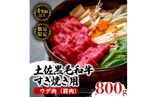 土佐 黒毛 和牛 すき焼き用 800g （ 400g × 2パック ） | 特撰 ウデ肉 肩肉 最上位等級 A4 A5 最高ランク 贅沢 すきやき スキヤキ用 鍋 焼肉用 小分け 冷凍 国産 牛肉 高知県 須崎 TM004