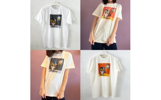 しんじょう君 夜明け ものがたり Tシャツ アイボリー×オレンジ Sサイズ 須崎 高知県 高知  全2色 全4サイズ FO017