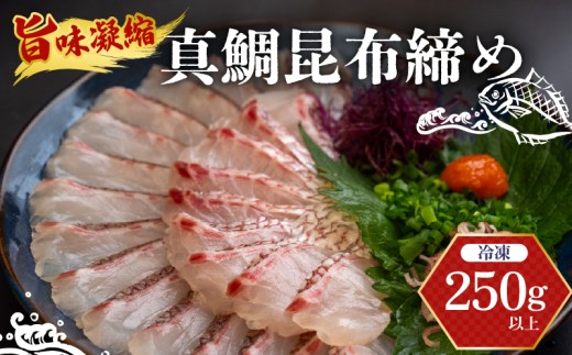 真鯛 昆布〆 こぶ締め 250g 旨味〆 昆布締め 昆布 こぶじめ 鯛 マダイ タイ 冷凍 真空パック お手軽 冷凍 刺身 お刺身 お刺し身 刺し身 海鮮 海の幸 魚介 人気 加工品 漬け丼 鯛めし 産地直送 国産 高知県 高知 須崎 市 YI012