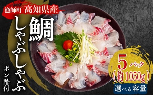 タイ しゃぶしゃぶ タイしゃぶ スライス 5パック  新鮮 国産 鰤 約 1kg 1050g 以上 たい セット 冷凍 しゃぶ 鯛 お鍋 年末 年始 大晦日 正月 高知県 須崎市 高知 YI018